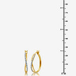 Limited Time Special! 1/10 CT. T.W. Genuine Diamond 14K Gold Over Silver 26.4mm Hoop Earrings
