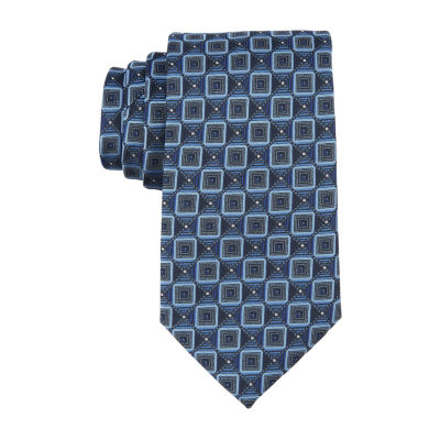 Stafford Pattern Tie, Color: Navy - JCPenney