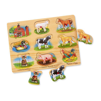 Melissa & Doug Farm Sound 8 Pieces 8-pc. Non-Toxic Puzzle