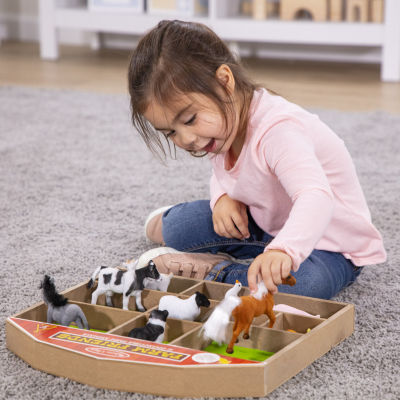 Melissa & Doug Farm Friends - 10 Collectible Farm Animals Interactive Toy