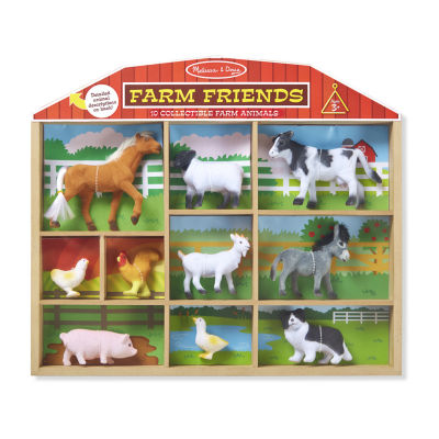 Melissa & Doug Farm Friends - 10 Collectible Farm Animals Interactive Toy