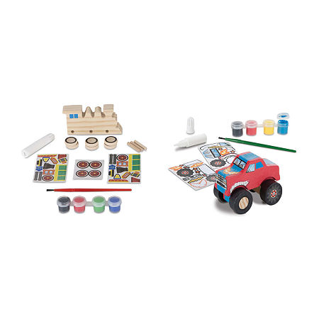 Melissa & Doug Dyo Bundle - Monster Truck & Train 2-pc. Craft Kit, One Size, Multiple Colors