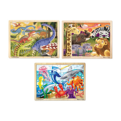 Melissa & Doug Jigsaw Puzzle Bundle  (Dinosaur;Safari And Ocean) Puzzle