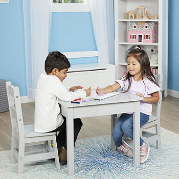 Melissa & Doug Wooden Table & Chairs (Gray)