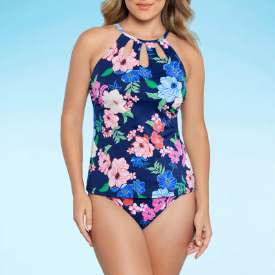 Liz Claiborne Floral Tankini Swimsuit Top