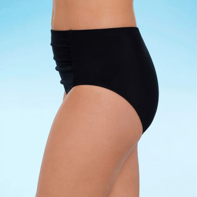 Liz Claiborne Womens Comfort Waistband Brief Bikini Swimsuit Bottom