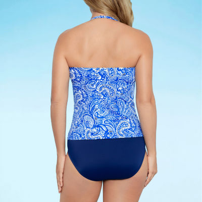 Liz Claiborne Paisley Tankini Swimsuit Top