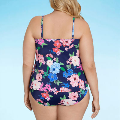 Liz Claiborne Tankini Swimsuit Top Plus