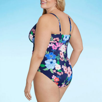 Liz Claiborne Womens One Piece Swimsuit Plus