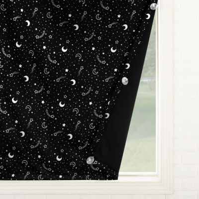 Sun Zero Lights Out Stars 100% Blackout Single Curtain Panel