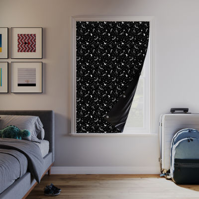 Sun Zero Lights Out Stars 100% Blackout Single Curtain Panel