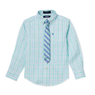 IZOD Little & Big Boys Spread Collar Long Sleeve Shirt + Tie Set