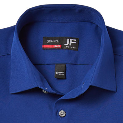 J. Ferrar 360 Stretch Performance Mens Super Slim Fit Fabric Long Sleeve Dress Shirt