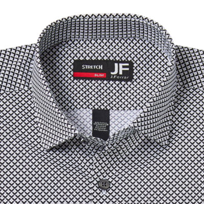 J. Ferrar Slim Ultra Comfort Mens Fit Stretch Fabric Wrinkle Free Long Sleeve Dress Shirt