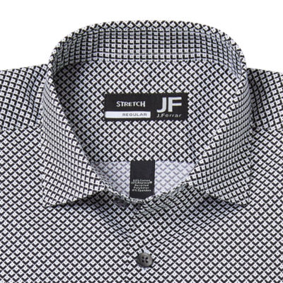 J. Ferrar Ultra Comfort Mens Regular Fit Stretch Fabric Wrinkle Free Long Sleeve Dress Shirt