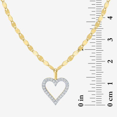 (G-H / I1-I2) Womens 1/10 CT. T.W. Lab Grown White Diamond Sterling Silver or 14K Gold Over Heart Pendant Necklace