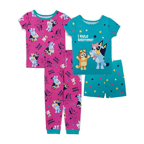 Toddler Girls 4-pc. Bluey Pajama Set, Color: Bedtime Rules - JCPenney