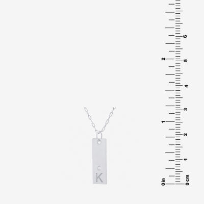 Silver Treasures Cubic Zirconia Sterling 16 Inch Cable Initial Pendant Necklace