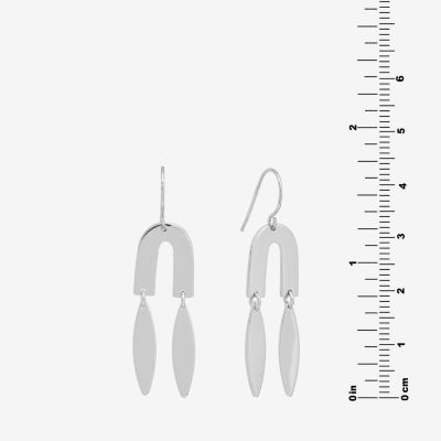 Silver Reflections Womens Pure Silver Over Brass Drop Earrings