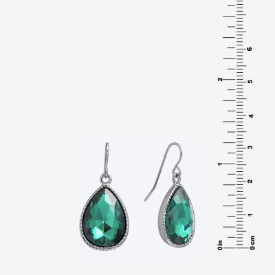 Sparkle Allure Red Crystal Pure Silver Over Brass Drop Earrings