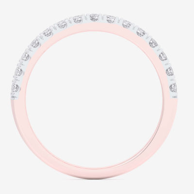 (G-H / Vs1-Vs2) Womens 4MM 3/4 CT. T.W. Lab Grown White Diamond 10K Gold Anniversary Band