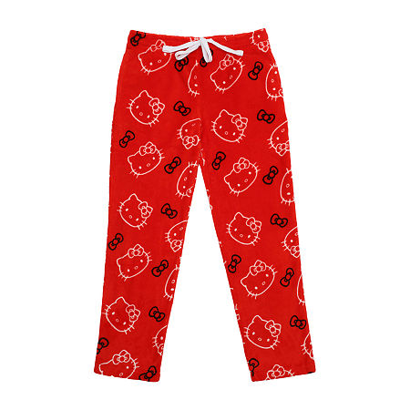 Womens Hello Kitty Plush 1 Pair Pajama Pants, Medium, Red