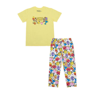 Little Miss Womens Plush Crew Neck Short Sleeve 2-pc. Pant Pajama Set