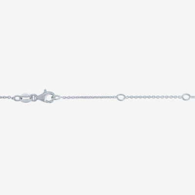 Womens Lab Created White Opal Sterling Silver Butterfly 18 Inch Pendant Necklace
