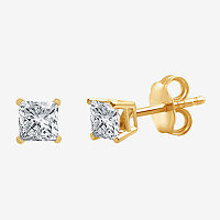 Ever Star 3/4 CT. T.W. Lab-Grown (G/ Si1-Si2) Diamond Princess-cut Stud Earrings in 10K or 14K Gold, One Size, Yellow