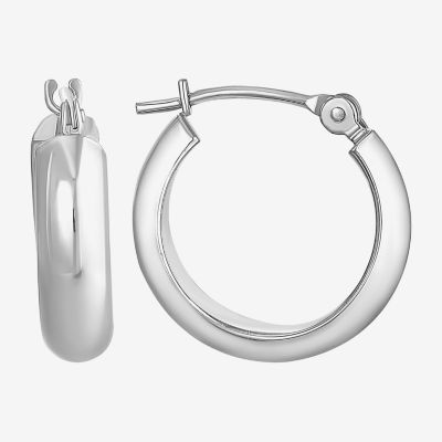 14K White Gold Hoop Earrings