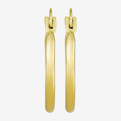 Womens 10K Gold 22mm Round Hoop Earrings