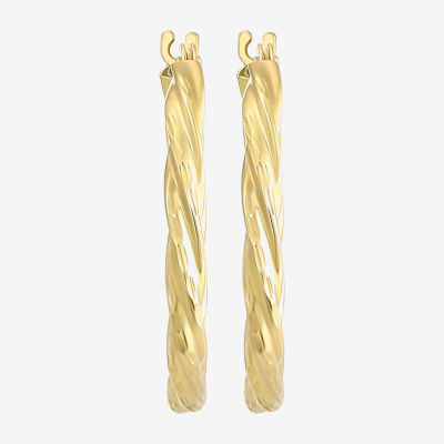 14K Gold Twisted Hoop Earrings