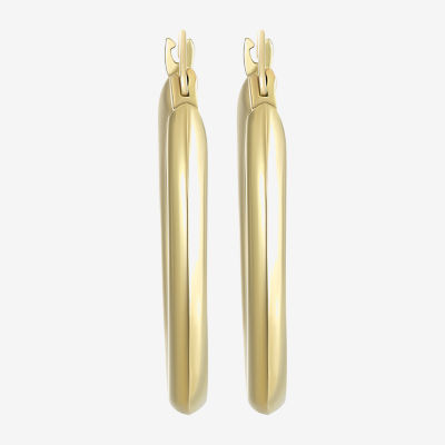 14K Gold Round Polished 21mm Hoop Earrings
