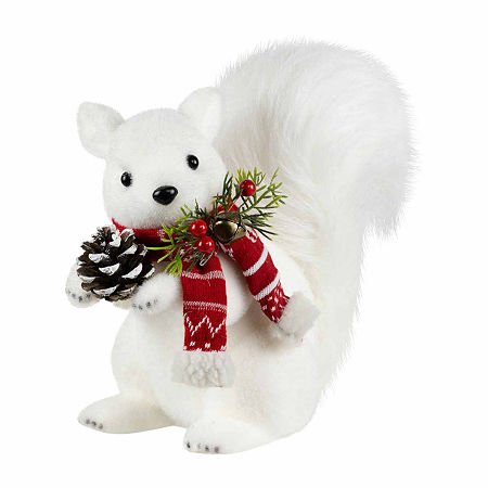 Northlight 9 Squirrel With Pinecone Christmas Tabletop Decor, One Size, White