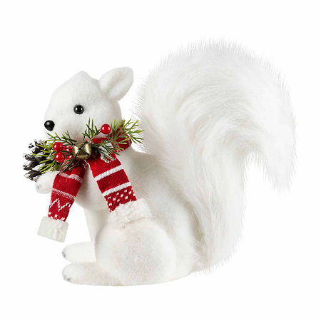 Northlight 9 Squirrel With Pinecone Christmas Tabletop Decor, One Size, White