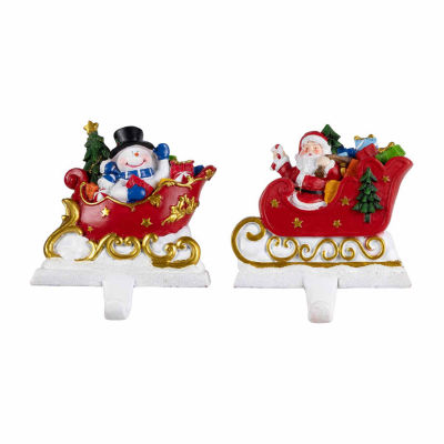 Northlight 4.25" Sleigh 2-pc. Christmas Stocking Holders