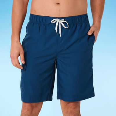 St. John's Bay Cargo Mens Drawstring Waist Swim Trunks