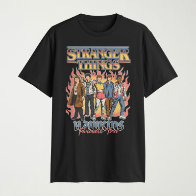 Novelty Mens Crew Neck Short Sleeve Regular Fit Stranger Things Graphic T-Shirt