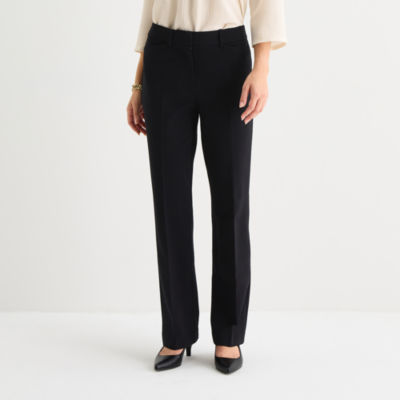 Liz Claiborne Emma Ponte Womens Straight Mid Rise Pull-On Pant