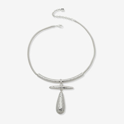 Worthington Silver Tone Womens 17 Inch Collar Necklace