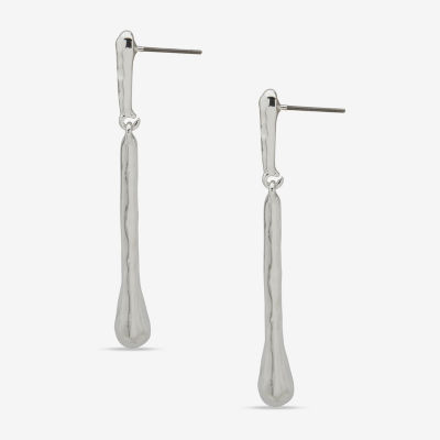 Worthington Silver Tone Womens Drop Earrings