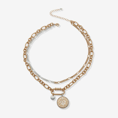 a.n.a Two Tone Womens 16 Inch Strand Necklace