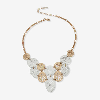 a.n.a Two Tone Womens 16 Inch Statement Necklace