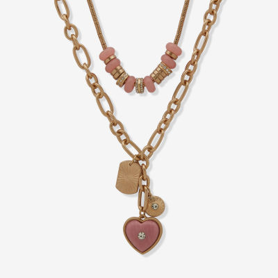 a.n.a Gold Tone Womens 16 Inch Strand Necklace