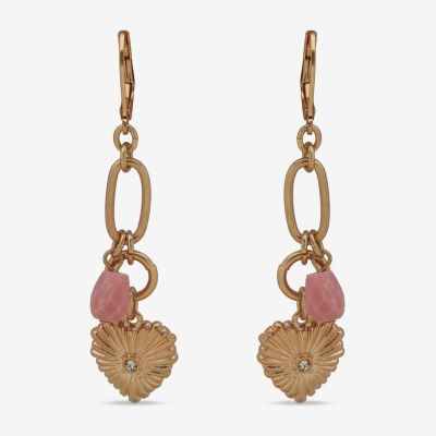 a.n.a Gold Tone Womens Heart Drop Earrings