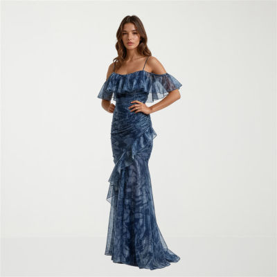 Rene by Rene Ruiz Collection Womens Short Sleeve Evening Gown