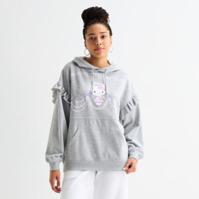 new! Womens Long Sleeve Hello Kitty Fleece Hoodie