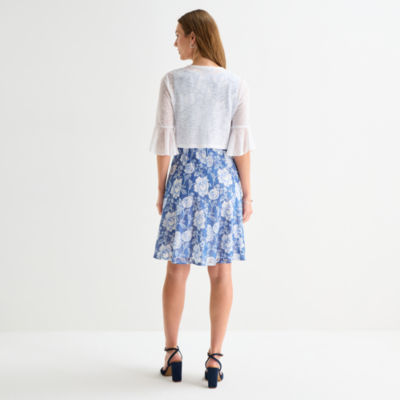 Perceptions Womens Floral Jacket Dress