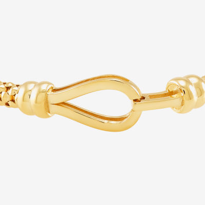 Made in Italy Womens 14K Gold 7 Inch Hollow Fashion Chain Bracelet