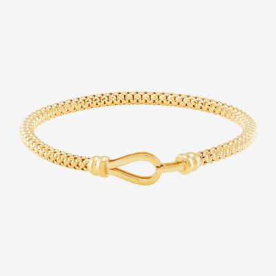 Made in Italy Womens 14K Gold 7 Inch Hollow Fashion Chain Bracelet